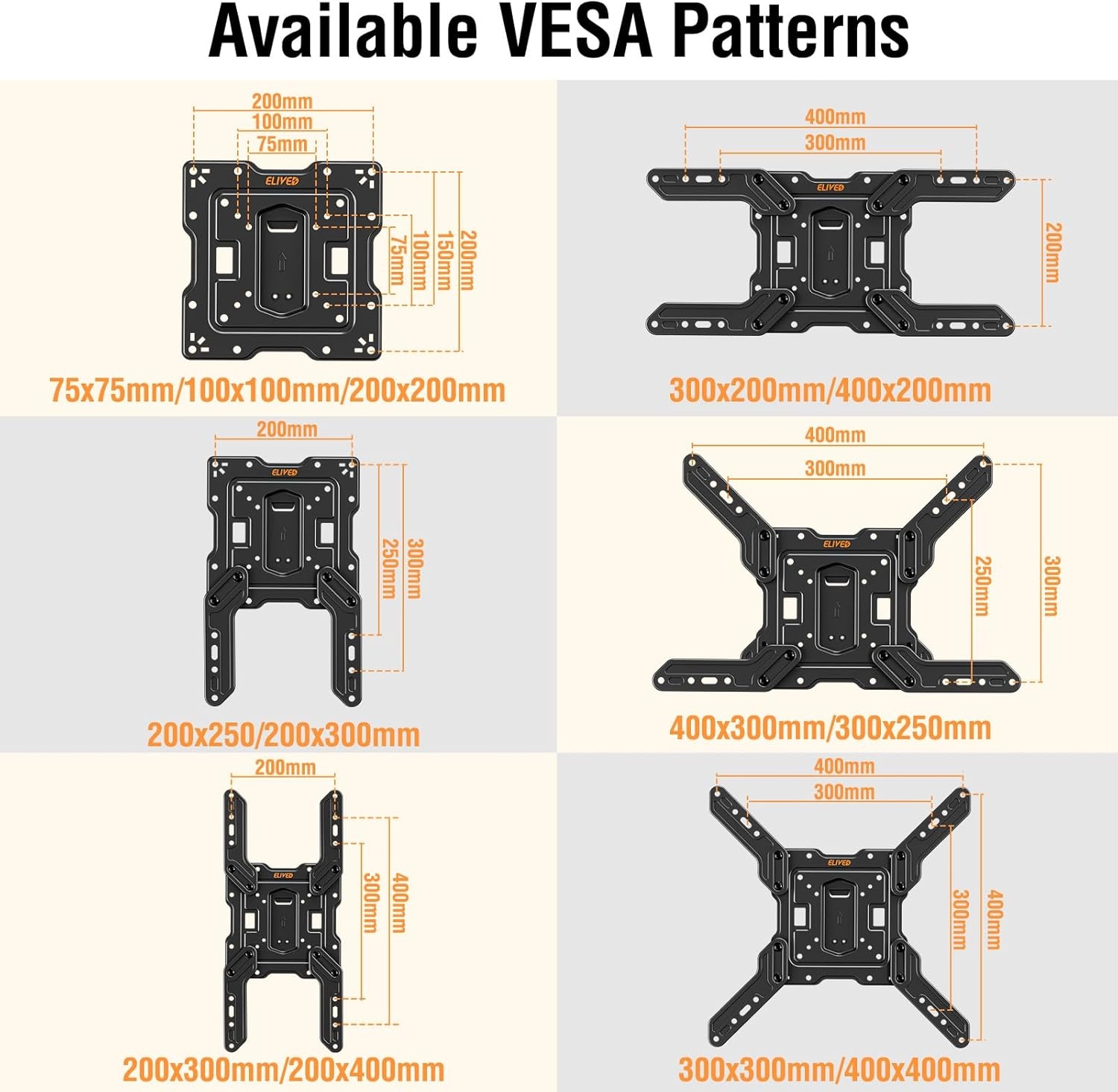 image:imageELIVED TV Wall Mount for Most 3782 Inch OLED QLED TVs 8 Ball Bearings Smooth Swivel Extend for Ultra Slim TVs Full Motion Wall Mount TV Bracket Max VESA 600x400mm 100 lbs Fits 16 Wood StudsTV 2660 Ultra Slim