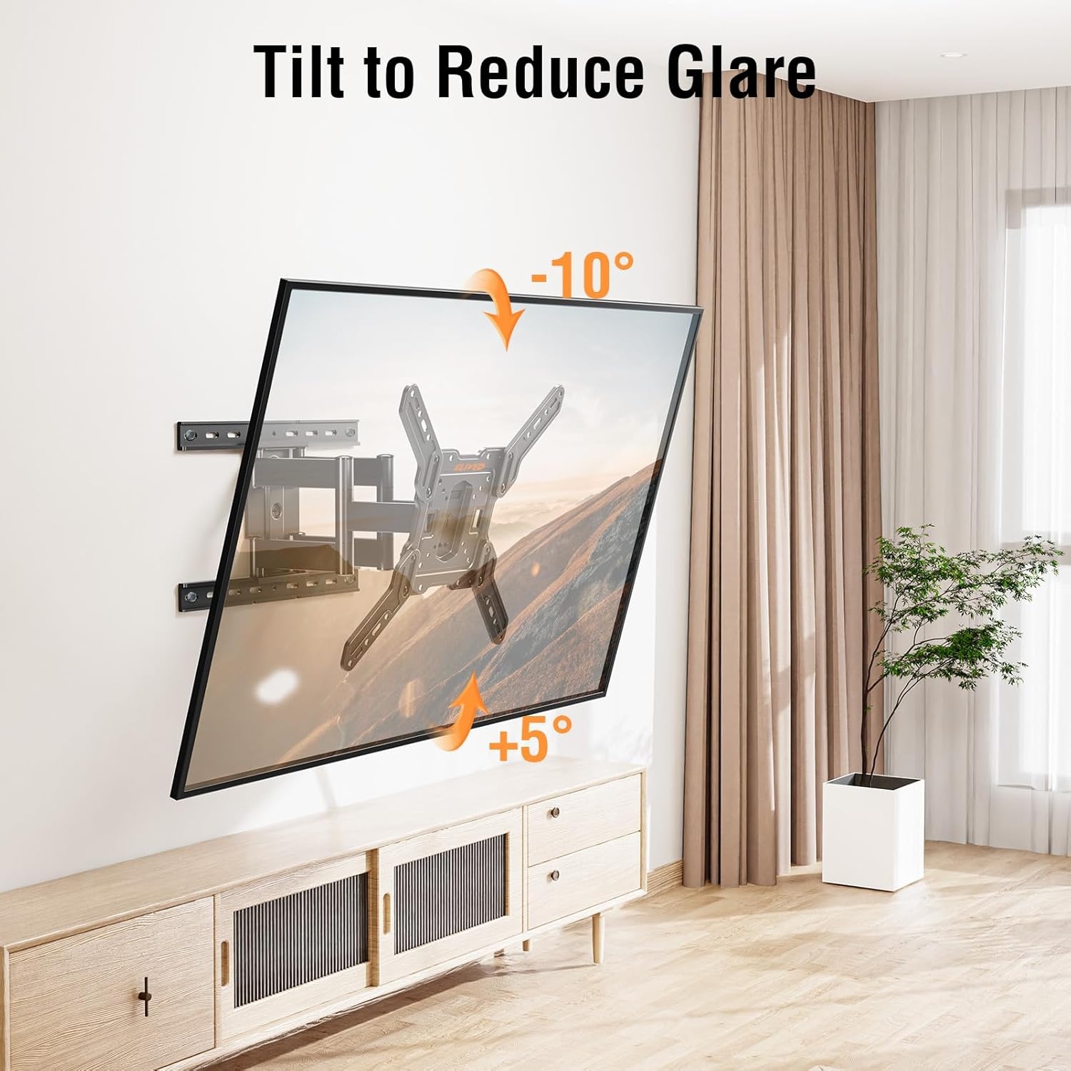 image:imageELIVED TV Wall Mount for Most 3782 Inch OLED QLED TVs 8 Ball Bearings Smooth Swivel Extend for Ultra Slim TVs Full Motion Wall Mount TV Bracket Max VESA 600x400mm 100 lbs Fits 16 Wood StudsTV 2660 Ultra Slim