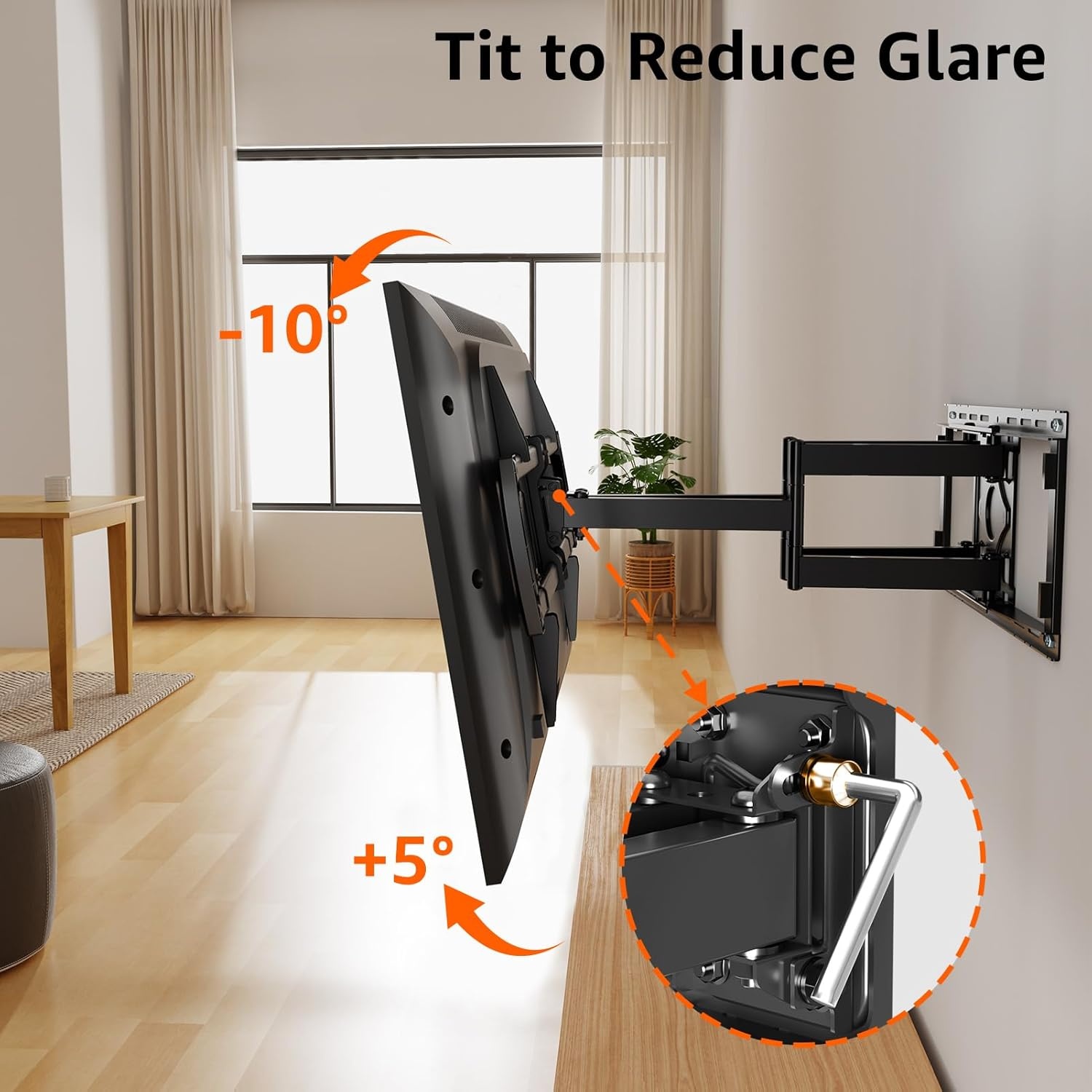 image:imageELIVED Tilting TV Wall Mount for Most 3785 TVs Up to 132 lbs Low Profile Tilt Mount Fits 241816 Wood Studs SpaceSaving Wall Mount tv Bracket Max VESA 600x400mmTV 4290 Arm 244