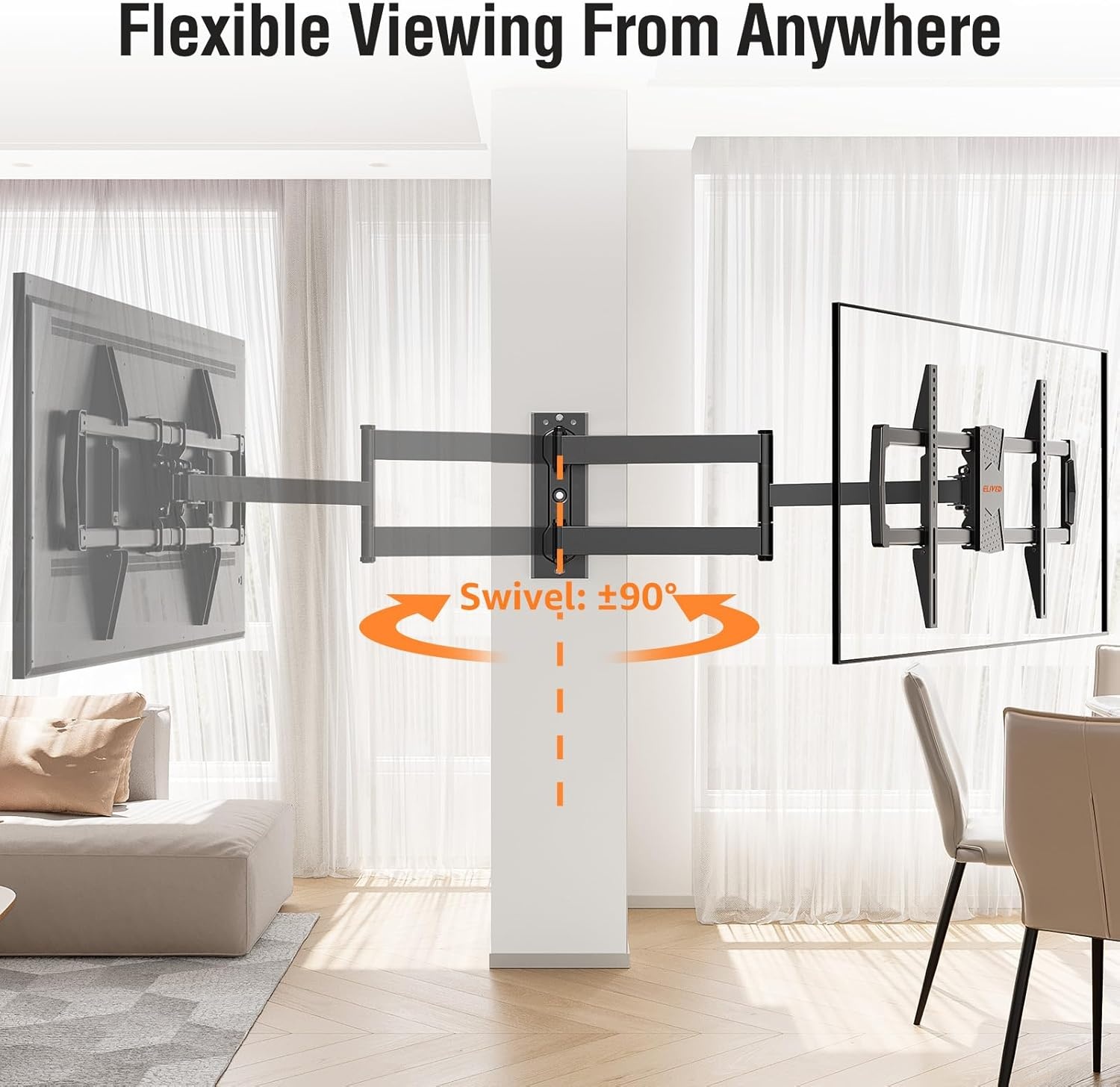 image:imageELIVED Tilting TV Wall Mount for Most 3785 TVs Up to 132 lbs Low Profile Tilt Mount Fits 241816 Wood Studs SpaceSaving Wall Mount tv Bracket Max VESA 600x400mmTV 4275 Arm 32