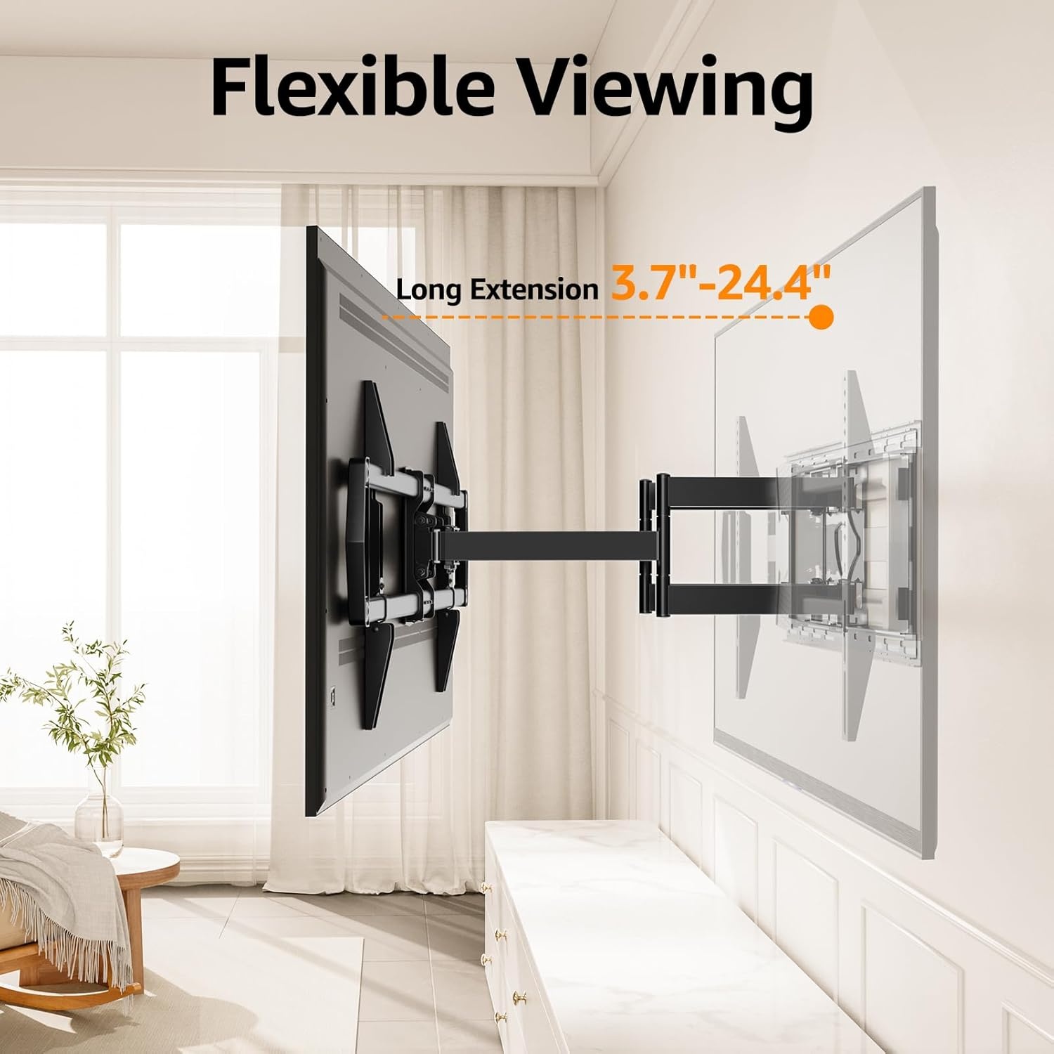 image:imageELIVED Tilting TV Wall Mount for Most 3785 TVs Up to 132 lbs Low Profile Tilt Mount Fits 241816 Wood Studs SpaceSaving Wall Mount tv Bracket Max VESA 600x400mmTV 4290 Arm 244