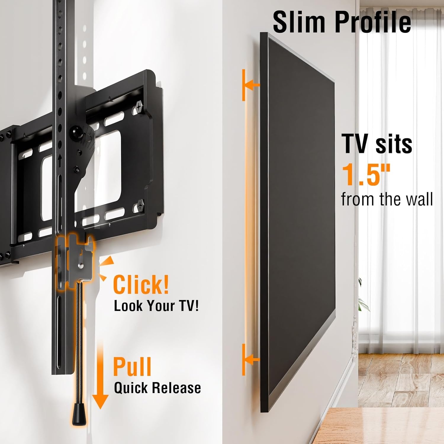 image:imageELIVED Tilting TV Wall Mount for Most 3785 TVs Up to 132 lbs Low Profile Tilt Mount Fits 241816 Wood Studs SpaceSaving Wall Mount tv Bracket Max VESA 600x400mmTV 3785 Low Profile