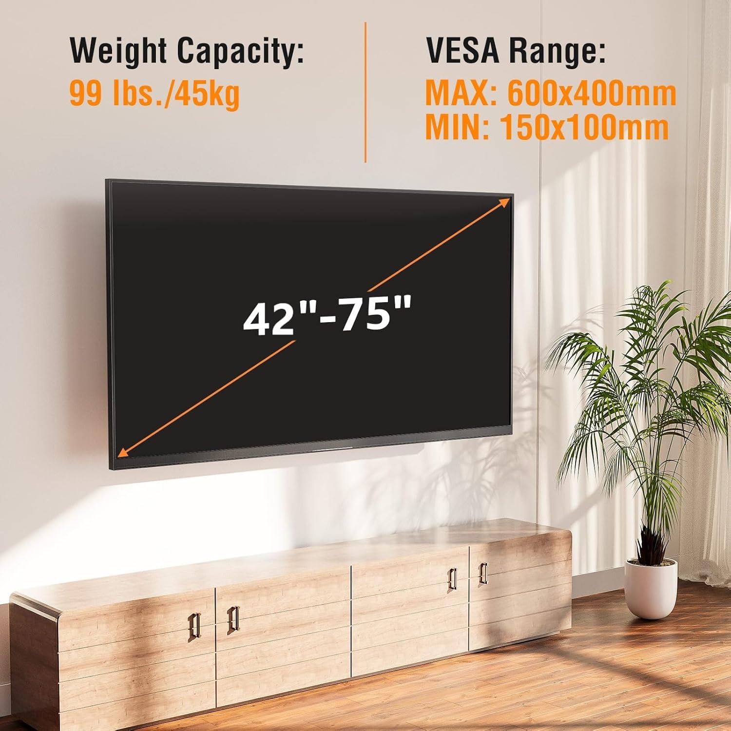 image:imageELIVED Tilting TV Wall Mount for Most 3785 TVs Up to 132 lbs Low Profile Tilt Mount Fits 241816 Wood Studs SpaceSaving Wall Mount tv Bracket Max VESA 600x400mmTV 4275 Arm 32