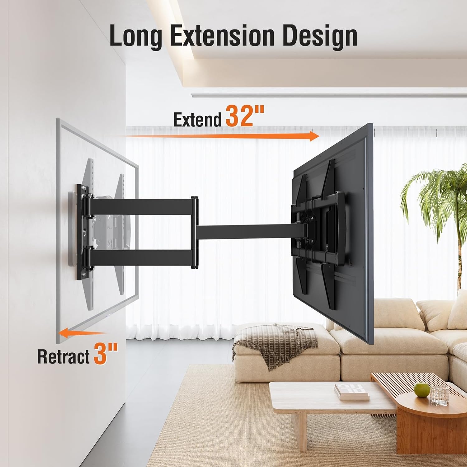 image:imageELIVED Tilting TV Wall Mount for Most 3785 TVs Up to 132 lbs Low Profile Tilt Mount Fits 241816 Wood Studs SpaceSaving Wall Mount tv Bracket Max VESA 600x400mmTV 4275 Arm 32
