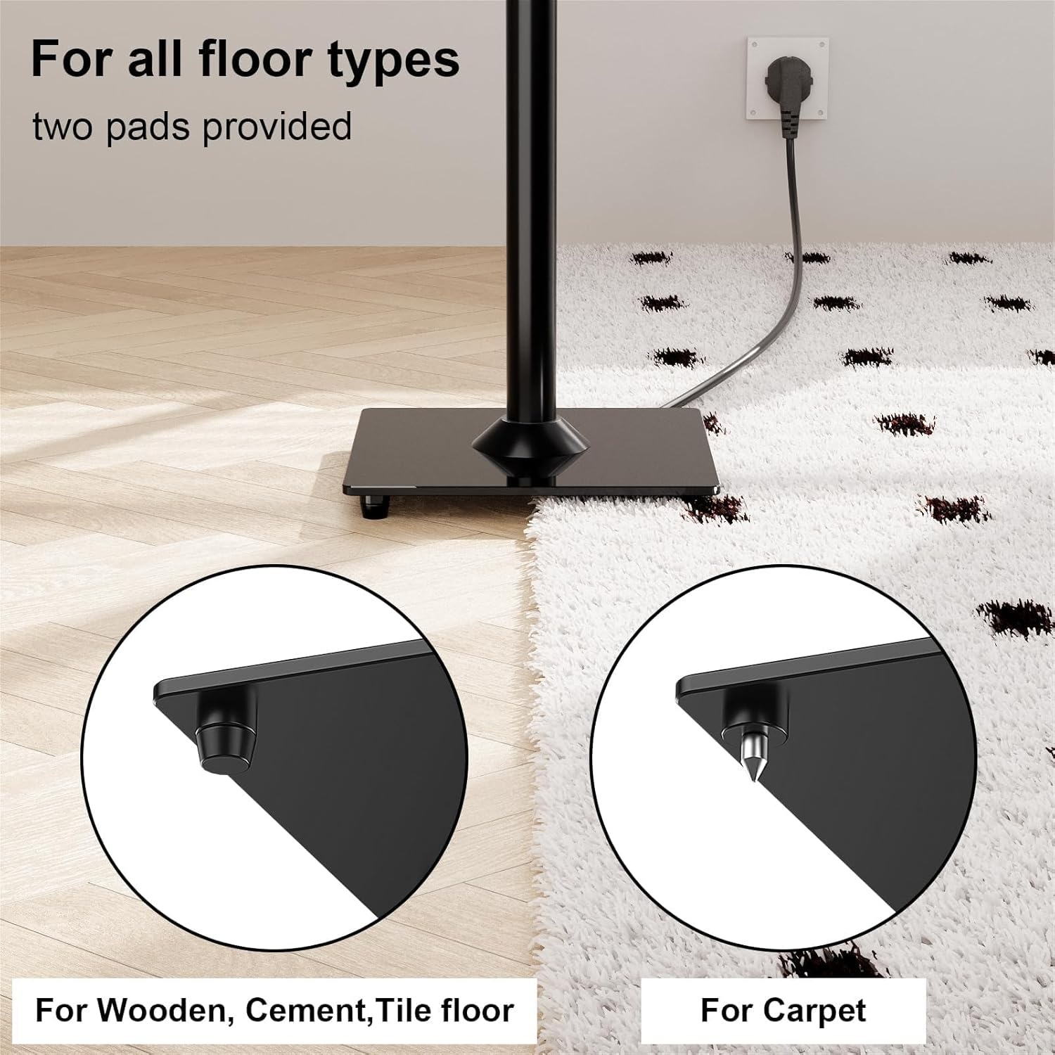 image:imageELIVED Universal Speaker Stand Pair 31 Inch Height Bookshelf Speaker Stands for Satellite Speaker Large Speaker Up to 22 lbs Surround Sound Speaker Stand with Cable Management BlackHeight 31