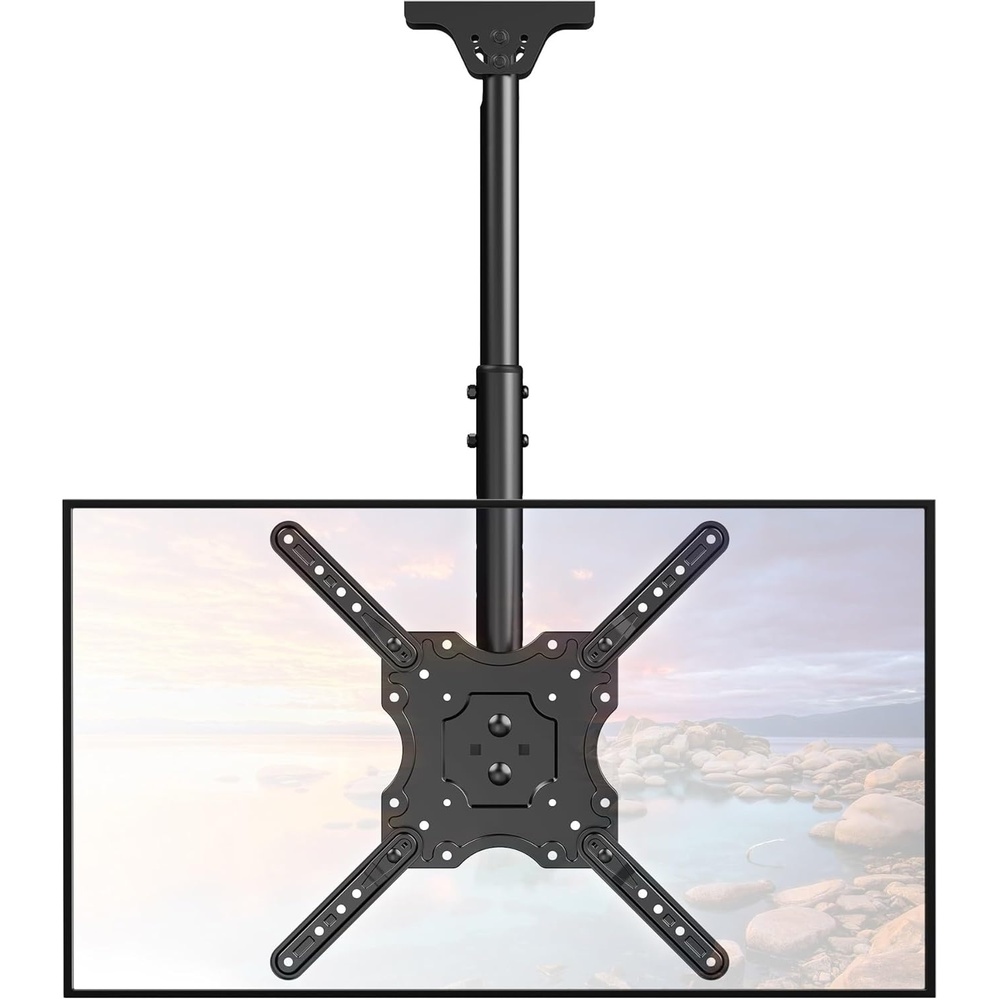 image:imageELIVED Ceiling TV Mount for Most 3775 Inch FlatCurved TVs Height Adjustable Ceiling Mount for Flat Pitched Roof Hanging TV Bracket 360 Swivel Full Motion Holds up to 110 lbs Max VESA 600x400mmHeight 417