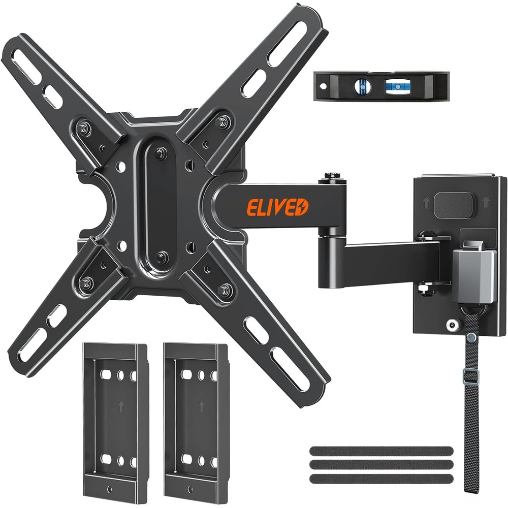 image:imageELIVED RV TV Mount for Camper Lockable RV TV Wall Mount for Most 1343 Inch TVs Full Motion Swivel and Tilt Patented Dual Latch Design for Trailer Motorhome Truck Boat Max VESA 200x200mm 33 LBSMax Load 22 lbs