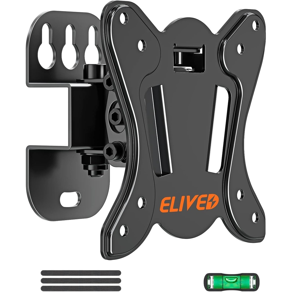 image:imageELIVED TV Wall Mount Small Monitor Mount Bracket with Adjustable Tilt Swivel for Most 1330 Inch LED LCD OLED TVs Single Stud Perfect Center Design VESA Size Up to 100x100mm and Holds up to 33 lbs