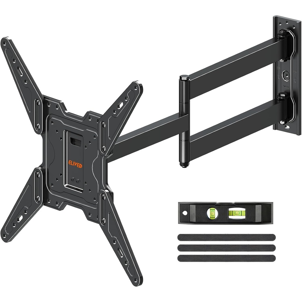image:imageELIVED TV Wall Mount for Most 2660 Inch TVs Swivel and Tilt Full Motion TV Mount with Single Stud Perfect Center Design Wall Mount Bracket Max VESA 400x400mm Corner Mount Holds up to 77 lbsLong Arm 313 TV 3265