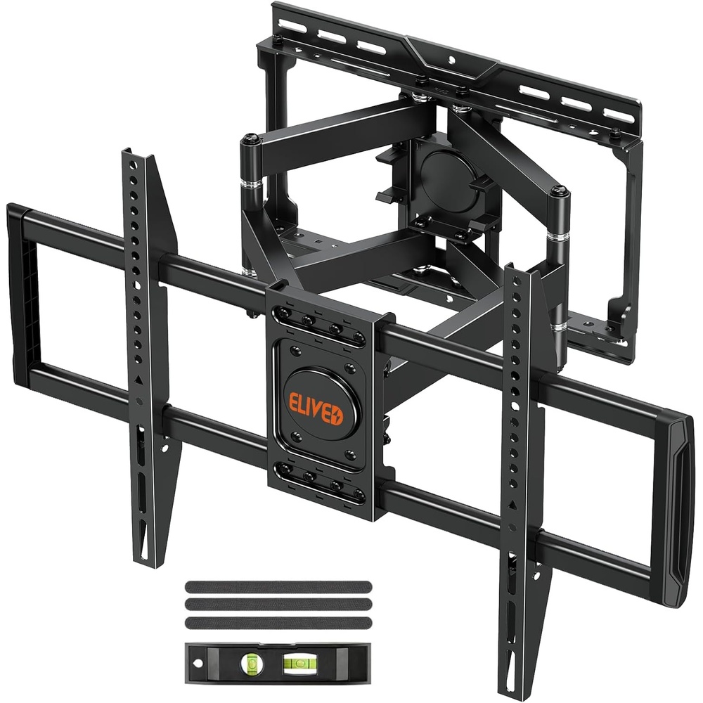 image:imageELIVED TV Wall Mount for Most 3782 Inch OLED QLED TVs 8 Ball Bearings Smooth Swivel Extend for Ultra Slim TVs Full Motion Wall Mount TV Bracket Max VESA 600x400mm 100 lbs Fits 16 Wood StudsTV 3782 Smooth Motion