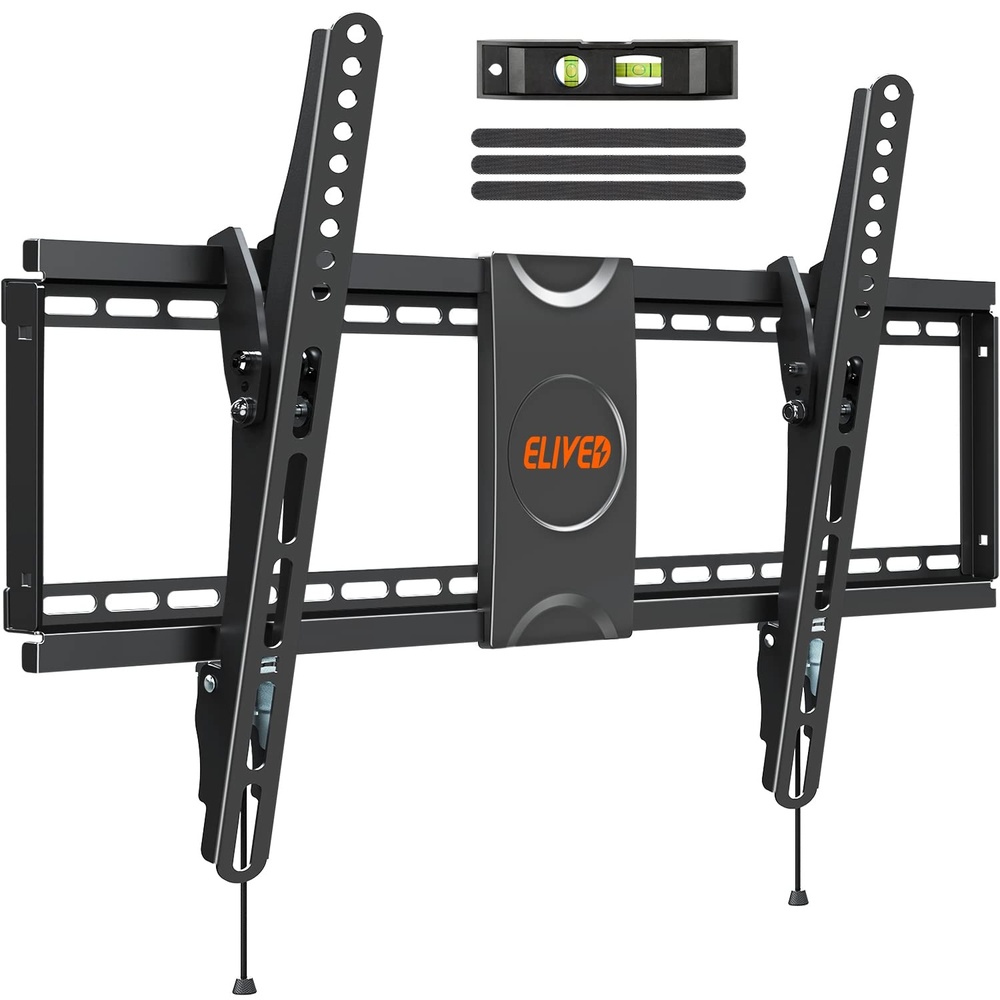 image:imageELIVED UL Listed TV Wall Mount for Most 3775 Inch Flat Screen Curved TVs Universal Tilting Mount fits 16 18 24 Studs Low Profile TV Bracket Max VESA 600x400mm Loading Capacity 99 lbs 45kg
