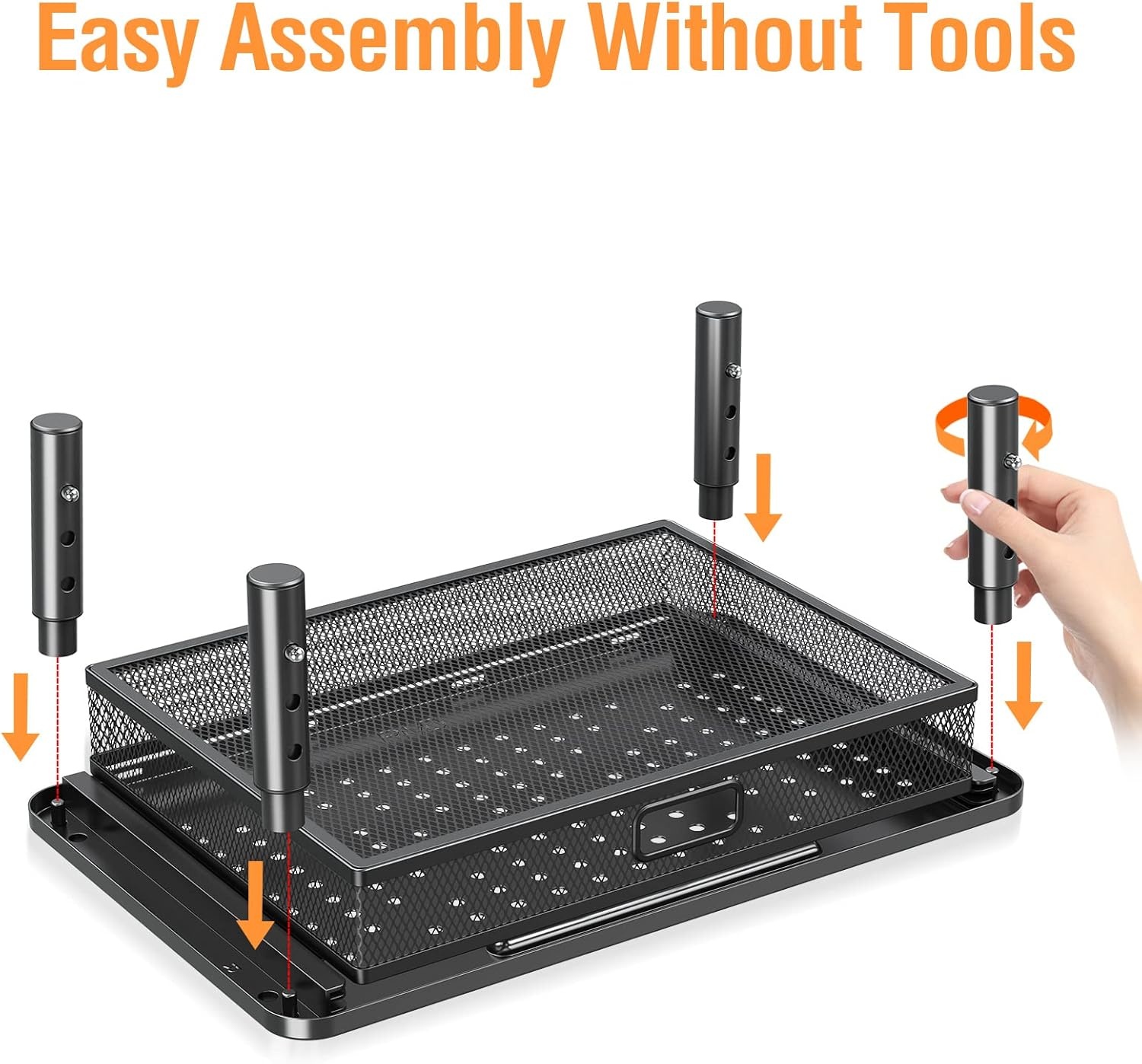 image:imageELIVED 2 Pack Monitor Stand Riser with Drawer 3 Height Adjustable with Larger Storage Space for Home and Office Supplies Metal Desktop Stand for Laptop Computer Printer PC iMac