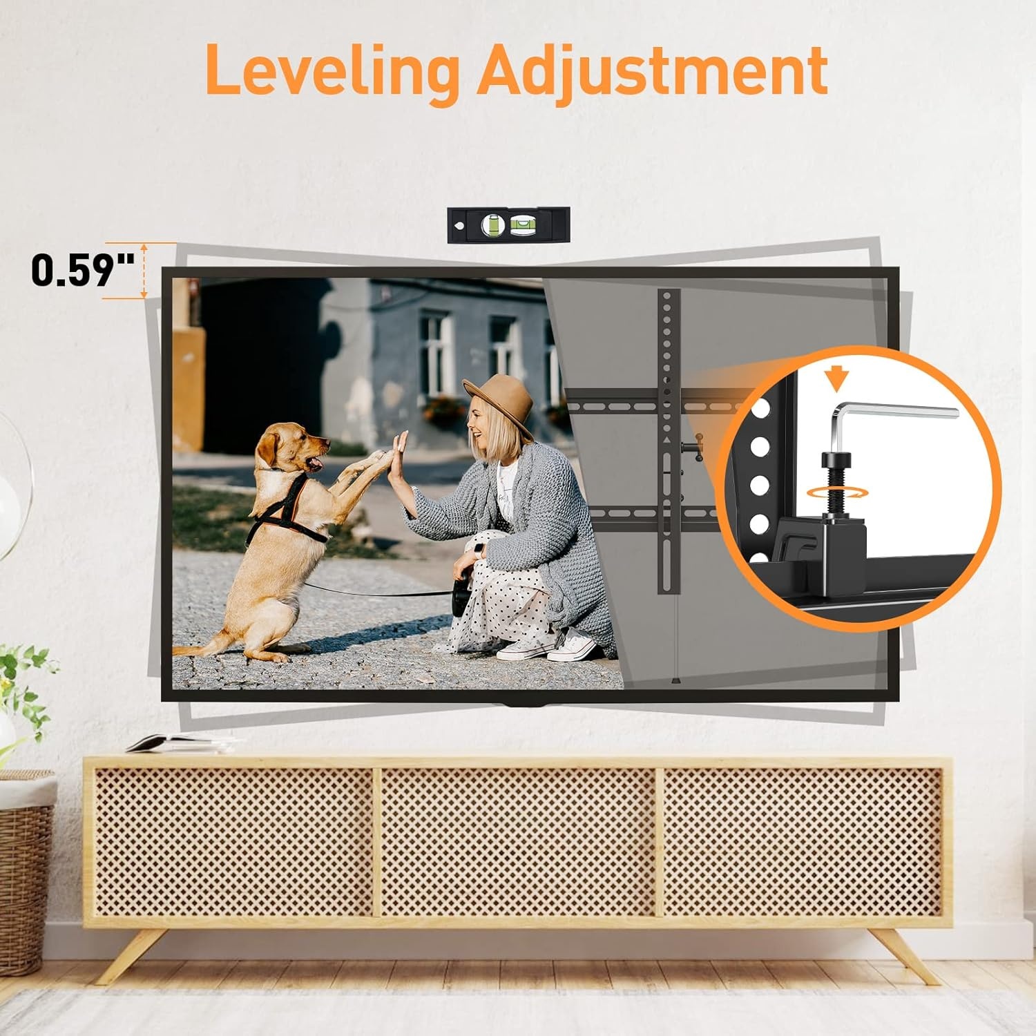 image:imageELIVED TV Wall Mount for Most 3784 Inch TVs Max Load Capacity 120 lbs Tilting tv Mount with Level Adjustment Wall Brackets Max VESA 600x400mm Fits 1624 Inch Studs