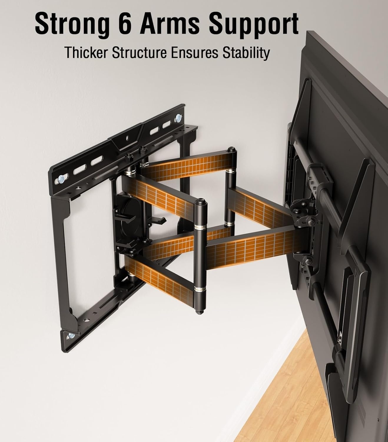 image:imageELIVED Ultra Slim TV Wall Mount for Most 2660 Inch tvs Low Profile TV Mount Full Moiton Wall Mount Bracket Swivel and Tilt Max VESA 400x400mm Holds up to 88 lbs Fits 16 Wood StudsTV 3782 Smooth Motion