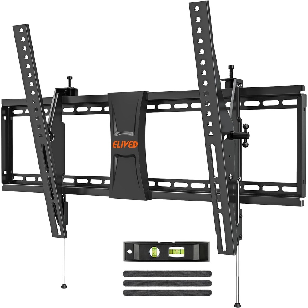 image:imageELIVED TV Wall Mount for Most 3784 Inch TVs Max Load Capacity 120 lbs Tilting tv Mount with Level Adjustment Wall Brackets Max VESA 600x400mm Fits 1624 Inch Studs