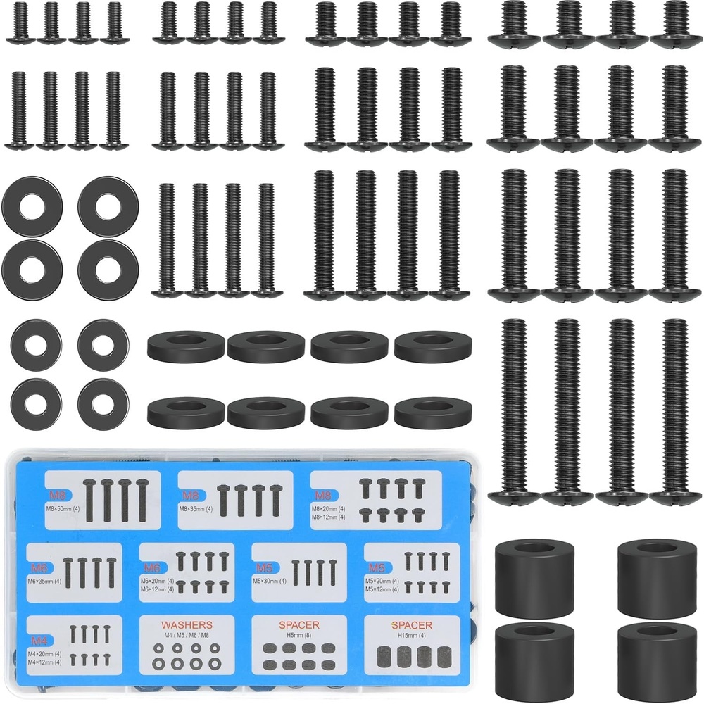 image:imageELIVED Universal TV Mounting Hardware Kit Set with Box Includes M4 M5 M6 M8 Screws Washers Spacers Replacement Screws for TV VESA Mounting Fit Most FlatCurved TVMonitor up to 80 Inch