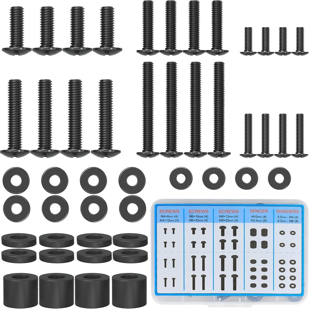 image:imageELIVED Universal TV Mounting Hardware Kit with Box M4 M6 M8 Screws and Washers Spacers Replacement Screws Set for Most Flat Curved TV Monitors